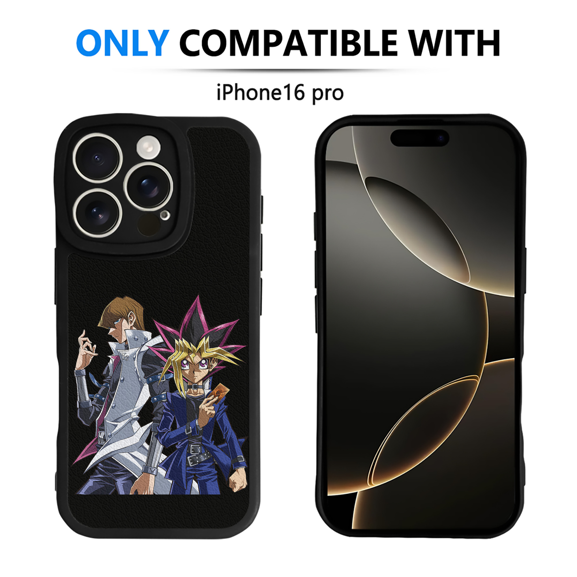 （画像用） 遊☆戯☆王 Yu-Gi-Oh! 【iPhone 16シリーズ対応】シリコンスマホケース（レザー調） 材質：シリコン